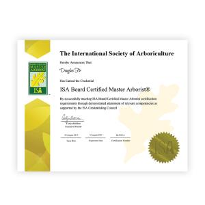 Certificate Packet - ISA Board Certified Master Ar
